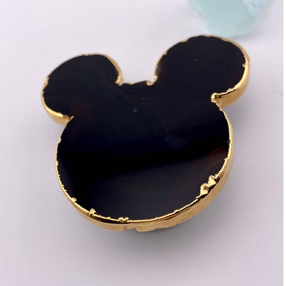 Genuine Black Agate Mickey Popsocket for Phone Grip - Picture 7 of 9